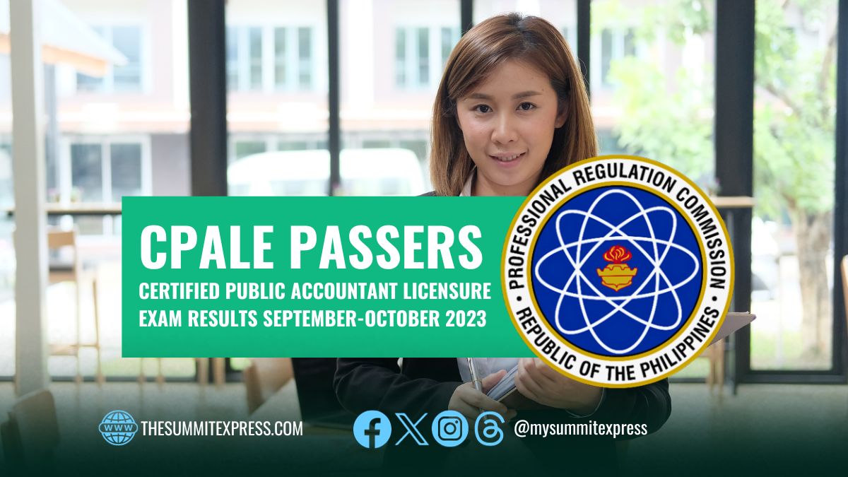 CPALE RESULTS: September-October 2023 CPA board exam list of passers