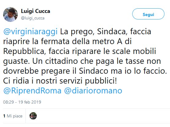 Situazione Trasporto Pubblico Roma martedì 19 febbraio