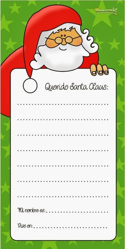 Navidad-Navidad: Carta a Santa Claus para imprimir y colorear