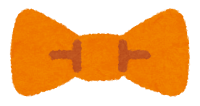 蝶ネクタイのイラスト（オレンジ）