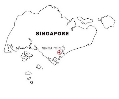 Mapa de Singapur para colorear