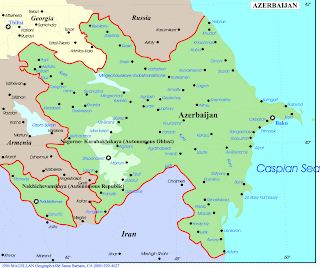 Mappa di Azerbaijan Regione