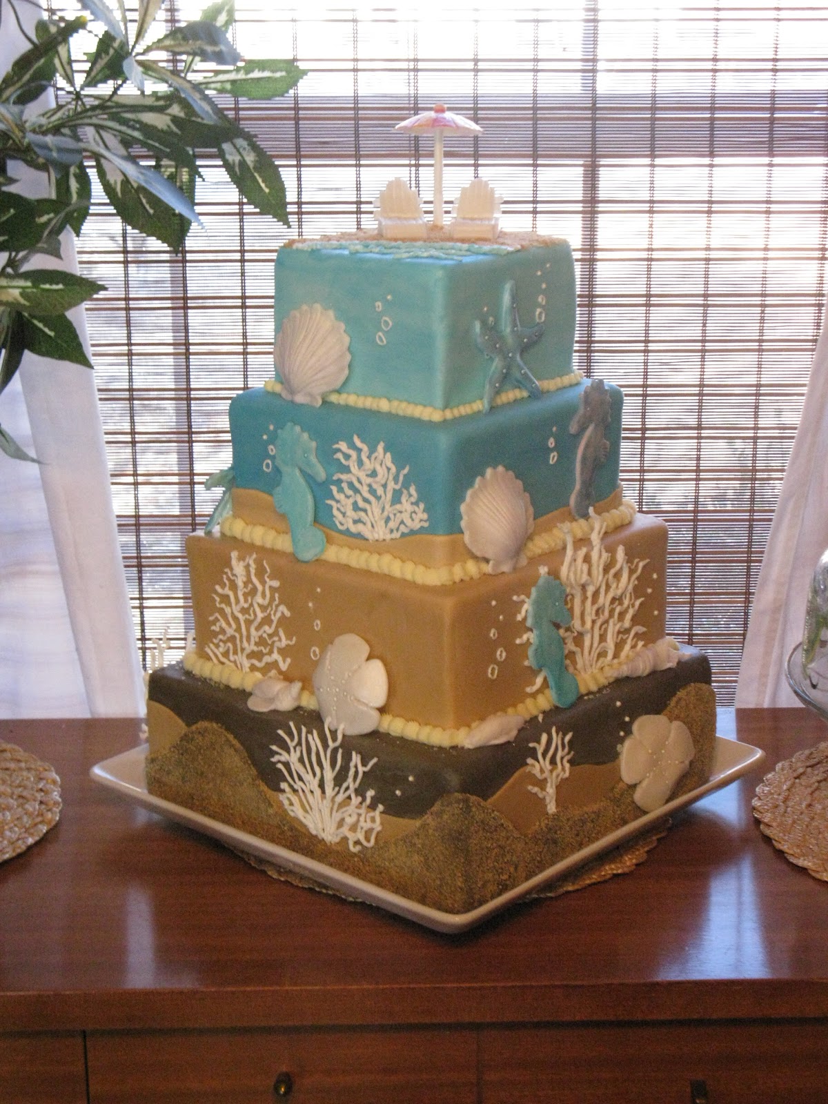 So I made a Beach Wedding cake