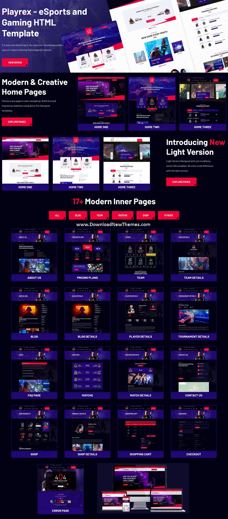 Playrex – eSports and Gaming Clan News HTML Template Review