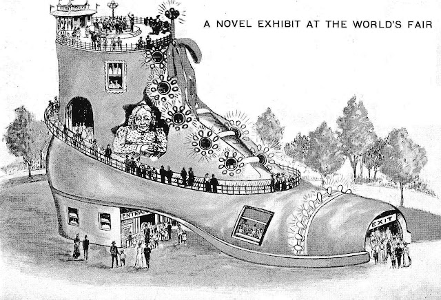 1904 Worlds Fair amusement, Old Woman Who Lived In a Shoe, an illustration