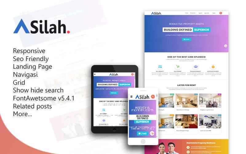   Asilah Landing Page Responsive Blogger Template  - Responsive Blogger Template