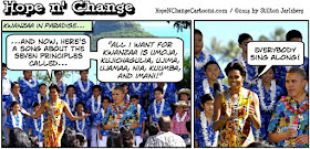 obama, obama jokes, political, humor, cartoon, conservative, hope n' change, hope and change, stilton jarlsberg, kwanzaa, holiday, vacation, hawaii