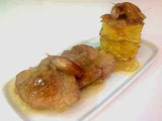 Solomillo con tortilla de patatas al whisky