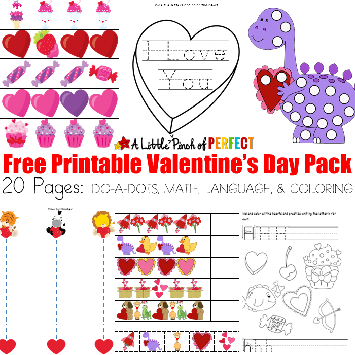 Download Free Valentine S Day Printable Activity Pack 20 Pages Math And Language