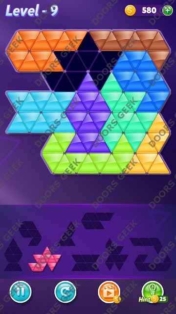 Block! Triangle Puzzle Master Level 9 Solution, Cheats, Walkthrough for Android, iPhone, iPad and iPod