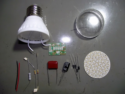 Componentes do kit de lâmpada de LED