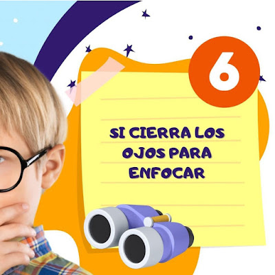 Síntoma defecto en la visión  niños: cerrar los ojos para enfocar