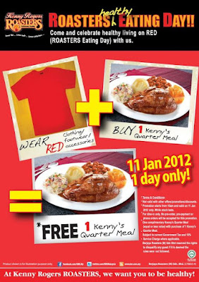 Kenny Rogers Roasters: Buy 1 FREE 1 When You Wear RED On 