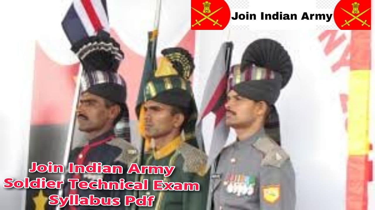 Join Indian Army Soldier Technical Exam Syllabus Pdf