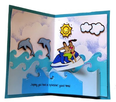 jet ski pop up card