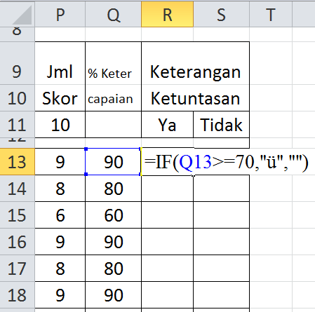 Cara mudah membuat simbol tanda Centang Otomatis di Excel