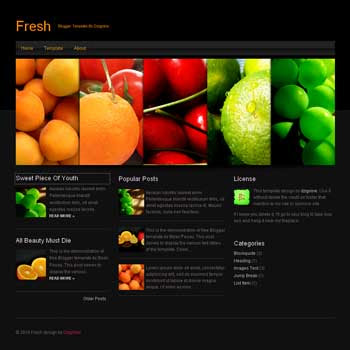 Fresh blogger template. black blogger template