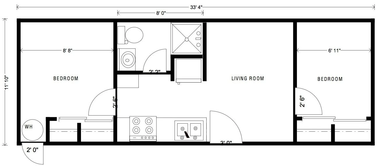 Portable Employee Housing: Small Family Home Tiny house floor 