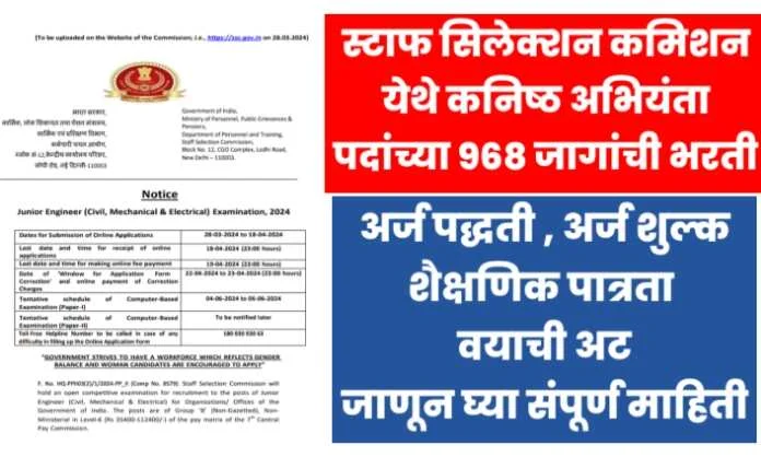 SSC JE Recruitment 2024