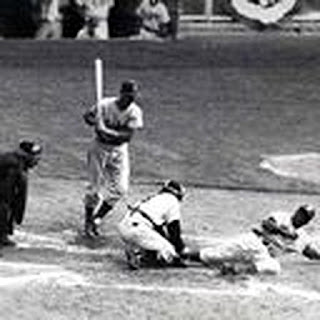 Jackie Robinson steals home in the 1955 World Series