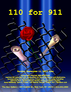 Poster for Jed Distler's '110 for 911' by Su Polo