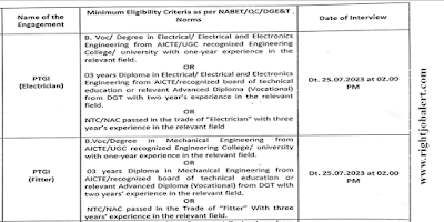 Diploma Engineering, BVoc BE BTech Engineering Jobs in Industrial Training Institute, Jharsuguda