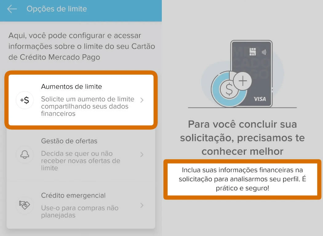 Como solicitar o aumento de limite no cartão de crédito mercado pago.