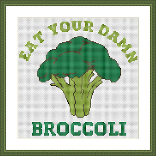 Broccoli funny cross stitch - Tango Stitch