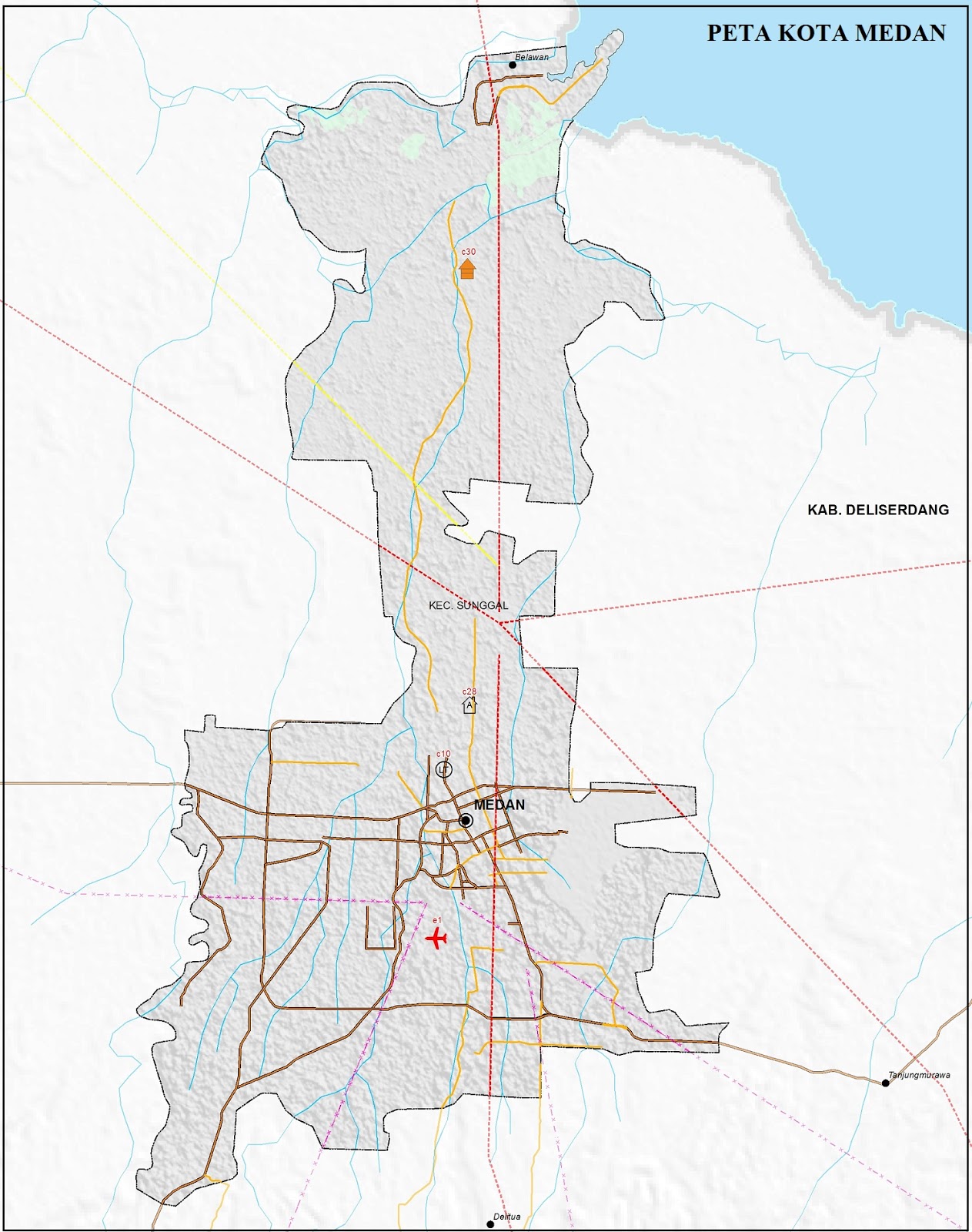  Peta  Kota Medan  Lengkap Gambar HD dan Keterangannya PETA  HD