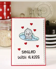 Sunny Studio Stamps: Polar Playmates Winter Love Themed Card by Karin Akesdotter