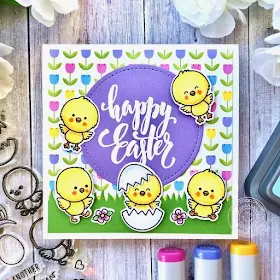 Sunny Studio Stamps: Chickie Baby Sunny Sentiment Dies Easter Card by Lynn Put