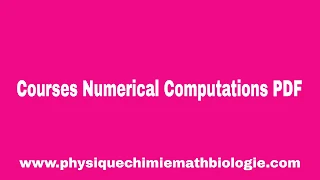 Courses Numerical Computations PDF