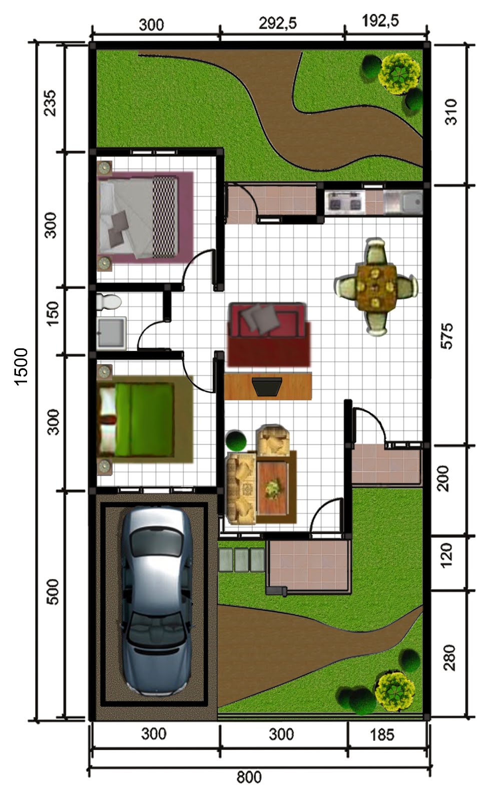 30 Denah  Rumah  Minimalis  Type  36  Rumahku Unik