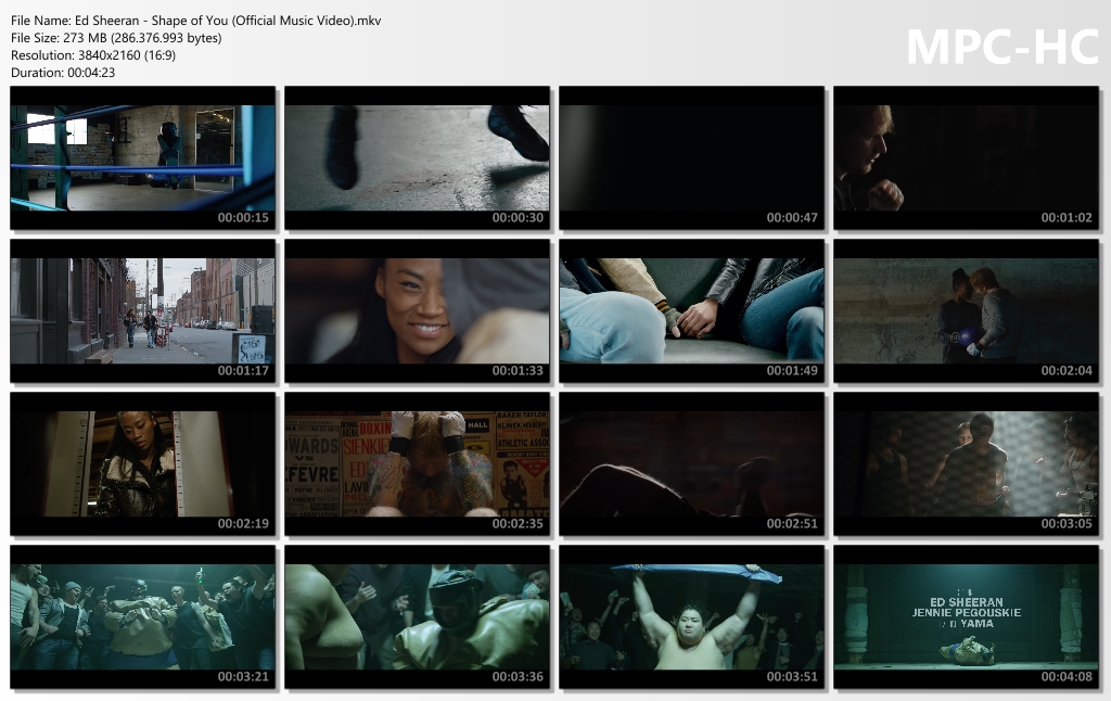 Ed Sheeran - Shape of You (Official Music Video) [4K-2160p MKV VP9 AAC]