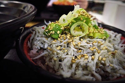 Healthy Soba IKI, avocado shirasu mini don
