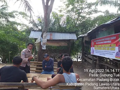 Antisipasi Kebakaran Lahan, Bhabinkamtibmas Polsek Padang Bolak Sosialisasi Karhutla di Desa Nagasaribu