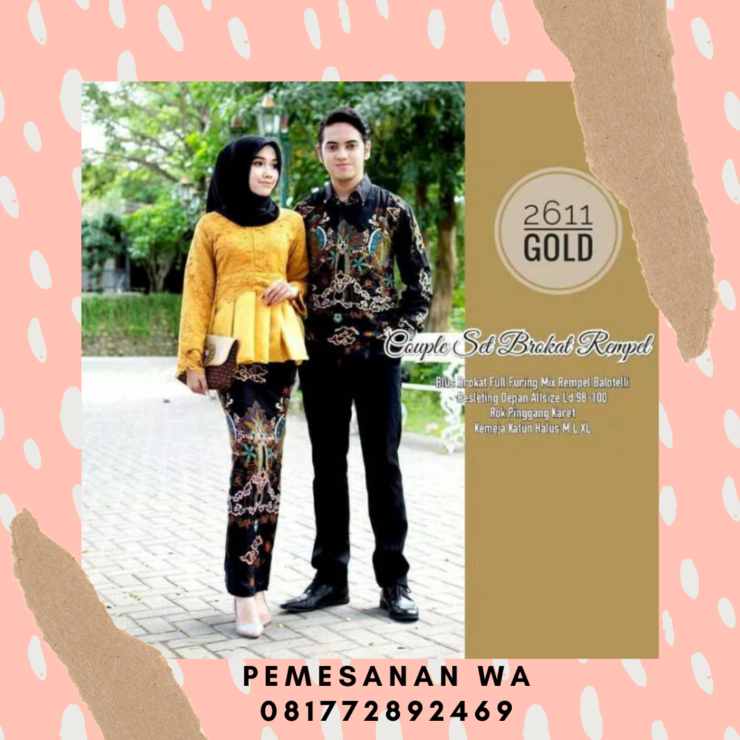 Model Baju Kebaya Batik Couple Sarimbit Kombinasi Broklat ...