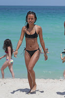 Karrueche Tran hot body in Black Bikini at Miami beach