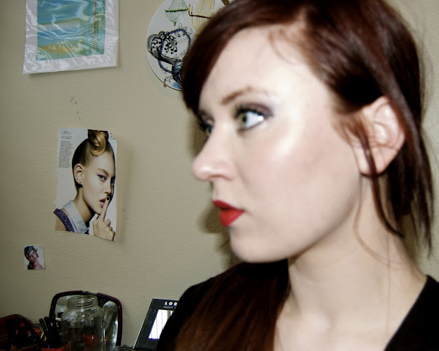 lorac eyeshadow, illamasqua lipstick, style of your own blog, red lips