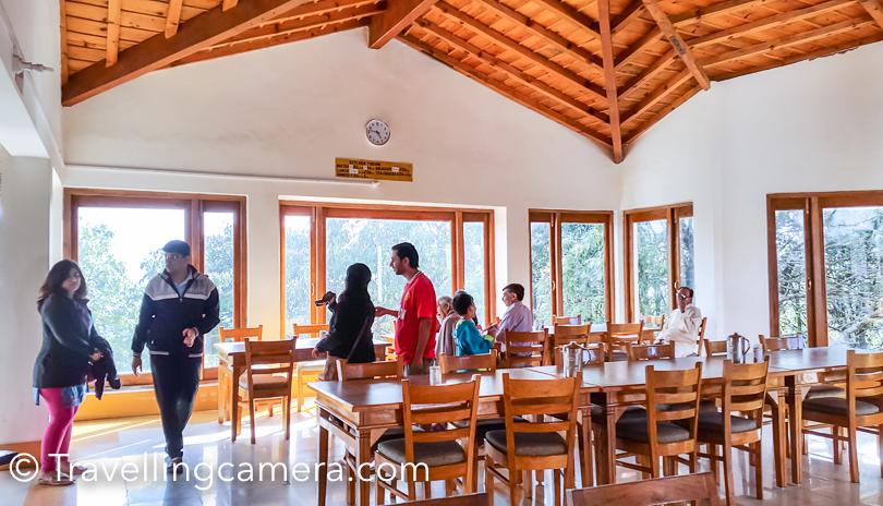 KMVN Binsar has a huge dining area and timings are fixed for bed tea, breakfast, lunch, evening tea and dinner. Bed tea is served in rooms at 6am. So when you are staying at KMVN Binsar, assume that you would be sleeping at 10pm max and the day would start at 6am. Usually they don't serve food in rooms. There is a beautiful terrace on the backside of the hotel, which offers great views of snow covered himalayas. You can request the staff to serve evening snacks on the terrace and they arrange it.