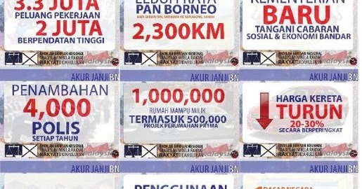 Manifesto BN: Menepati Janji Membawa Harapan  Apa Yang 