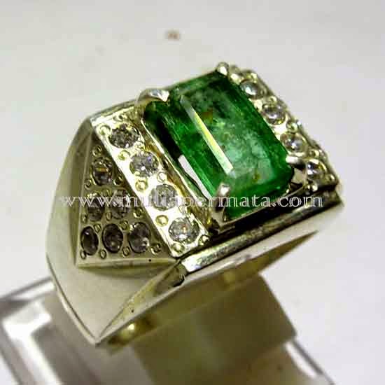 Jual Cincin Permata, Cincin Batu Permata Zamrud, Natural Emerald Beryl, Batu Jamrud Harga Murah Asli, Batu Mulia