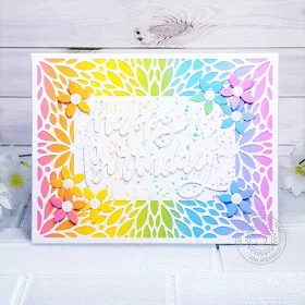 Sunny Studio Stamps: Blooming Frame Dies Happy Birthday Card by Ana Anderson