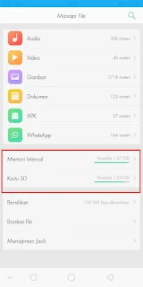 2 Cara Melihat Sisa Memori dan RAM Di HP Oppo