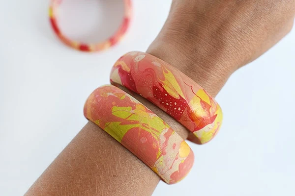 colorful marble bangles