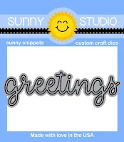 Sunny Studio Stamps: 3" Script Greetings Word Die