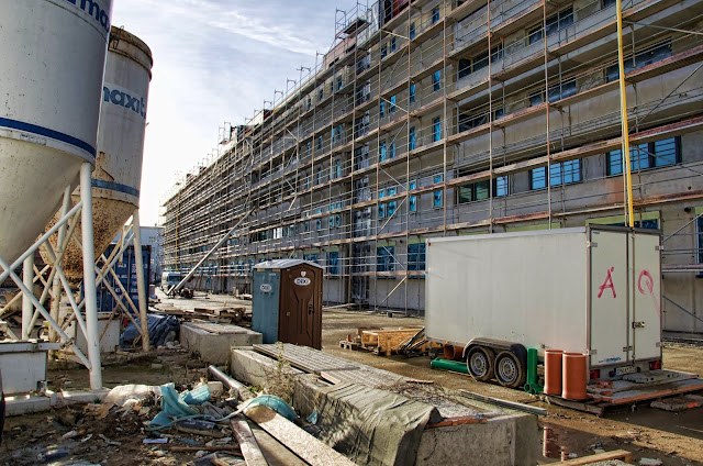 Baustelle Thaerstraße, zwischen Erich-Nehlhans-Straße und Zur Marktflagge, Zur Innung, 10247 Berlin, 07.01.2014