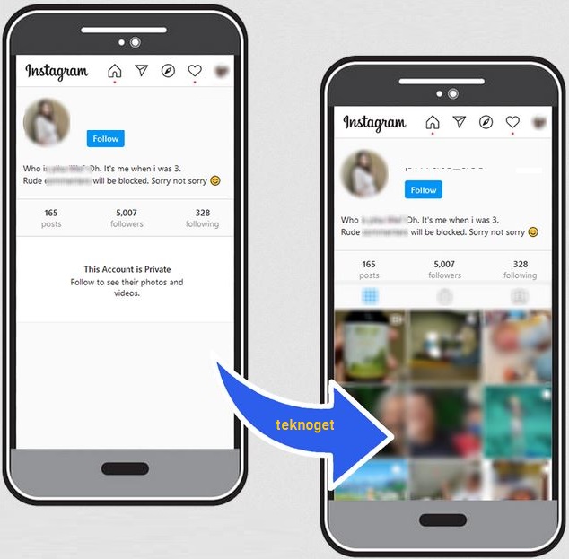 Cara melihat akun Instagram yang di private Android