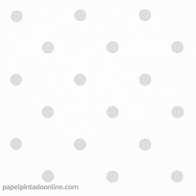 Papel Pintado Topos 042 - Fondo Blanco con el Topo Gris