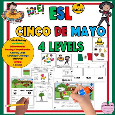 ESL Cinco De Mayo activities lessons reading worksheets critical thinking vocabulary
